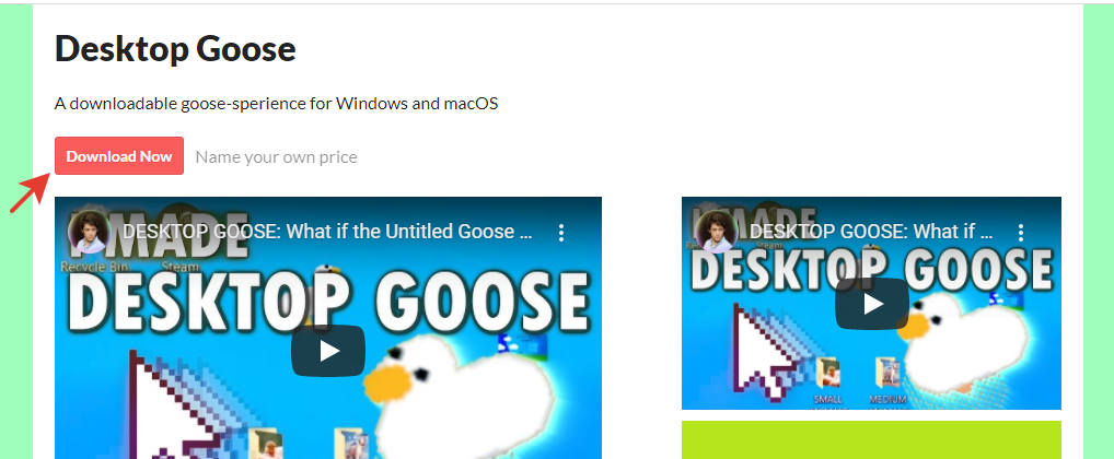 Скачиваем гуся на рабочий стол