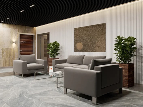 Интерьеры общих пространств минималистичные, но стильные. Они не перегружают взгляд и располагают к тому, чтобы спокойно работать, обсуждать совместные проекты