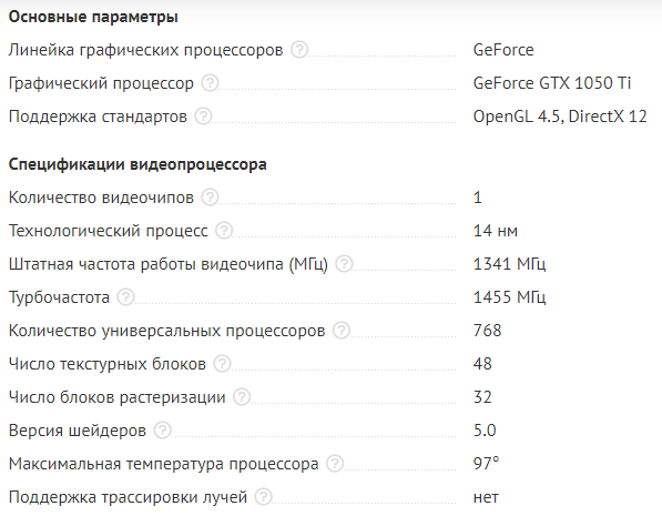 Характеристики