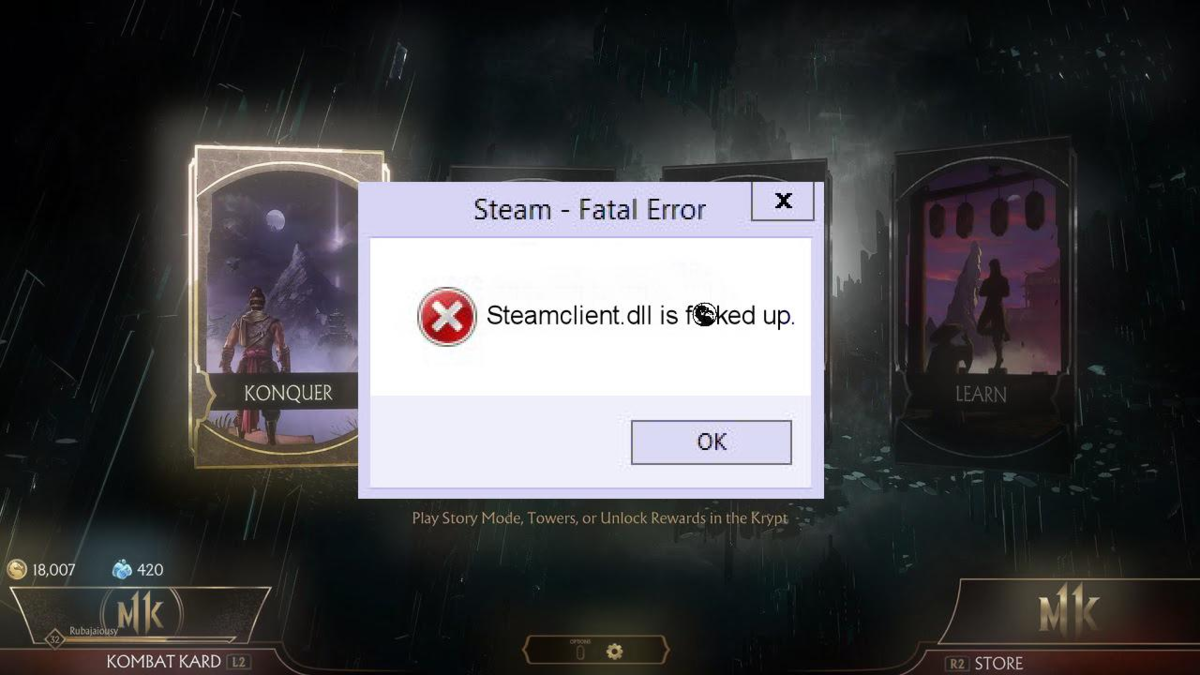 Steam api dll ошибка при запуске игры. Файл "steamclient_Loader.exe".. Unknown Error Traceback Zero.