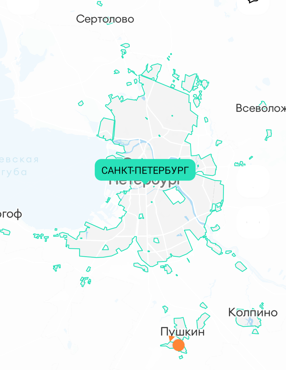 общая карта зоны окночания аренды Делимобиль, мой дому внизу