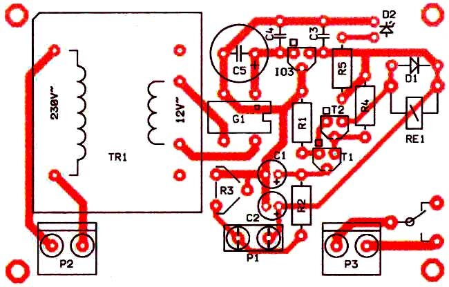 Расположение компонентов на печатной плате