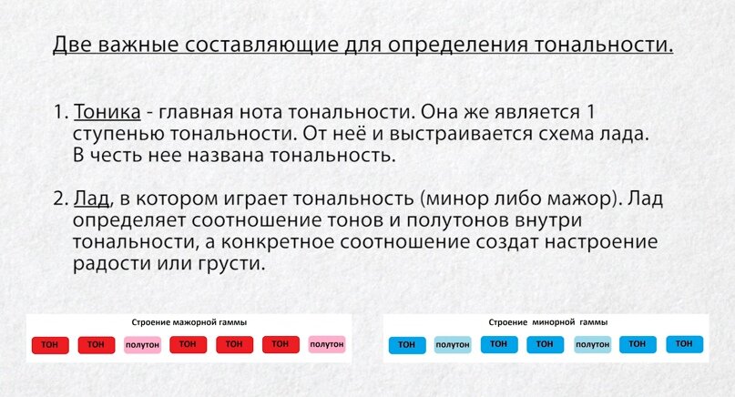 у тональностей имеется 2 главные особенности.