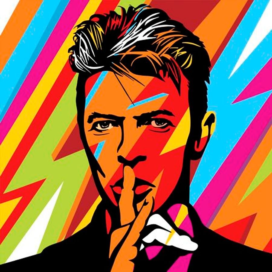 Это портрет Дэвида Боуи  в стиле поп-арт. Взят из сети.