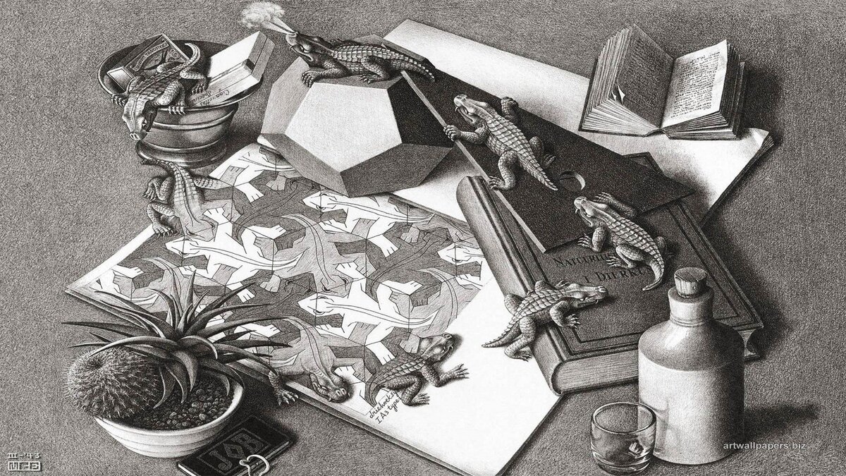Мауриц Корнелис Эшер. «Рептилии», 1943