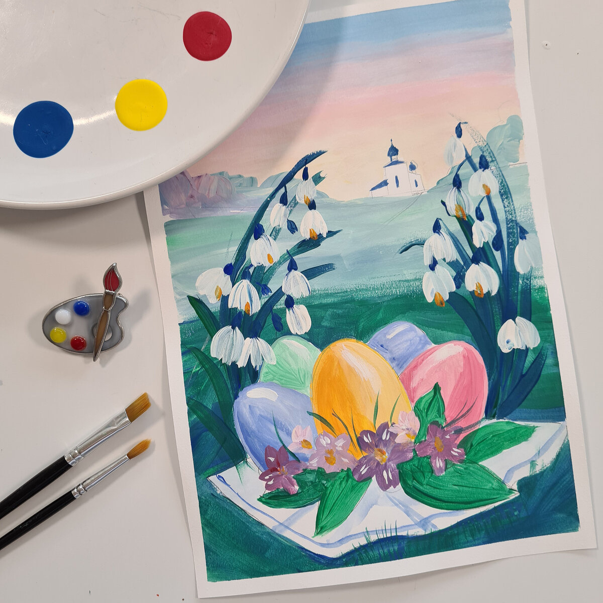 Пасхальный натюрморт в пастельных тонах