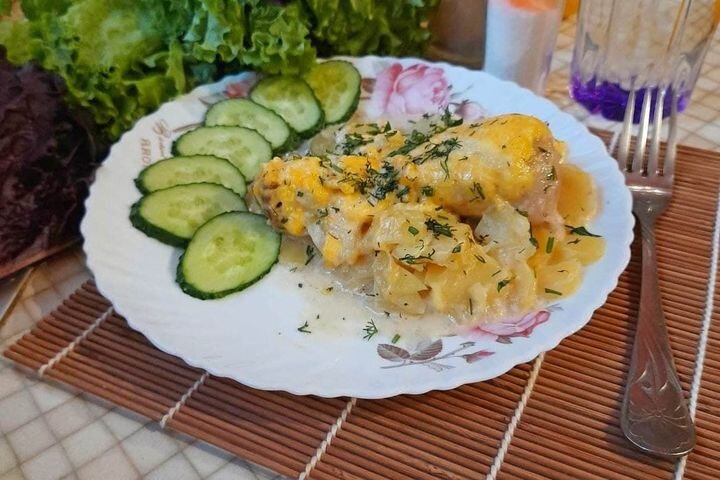 Куриные ножки с картошкой в духовке