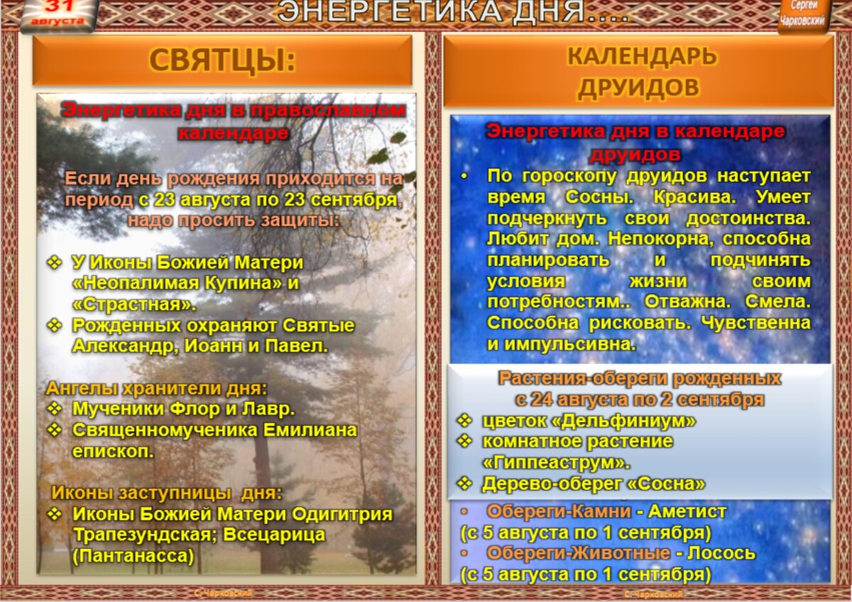 31 августа - все праздники дня во всех календарях. Традиции, приметы,  обычаи и ритуалы дня. | Сергей Чарковский Все праздники | Дзен