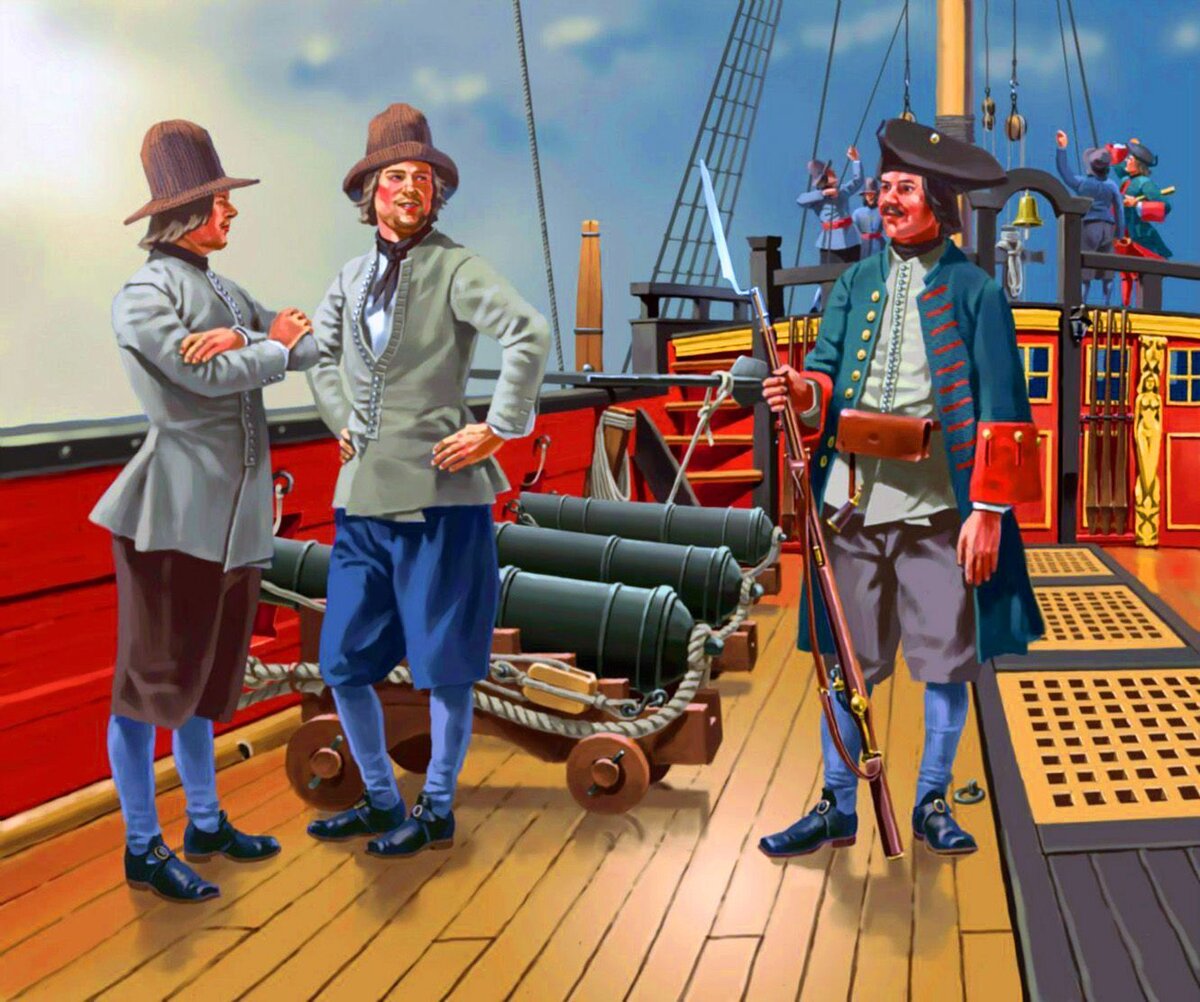 Русские матросы XVIII века (рисунок из Яндекс. Картинки)