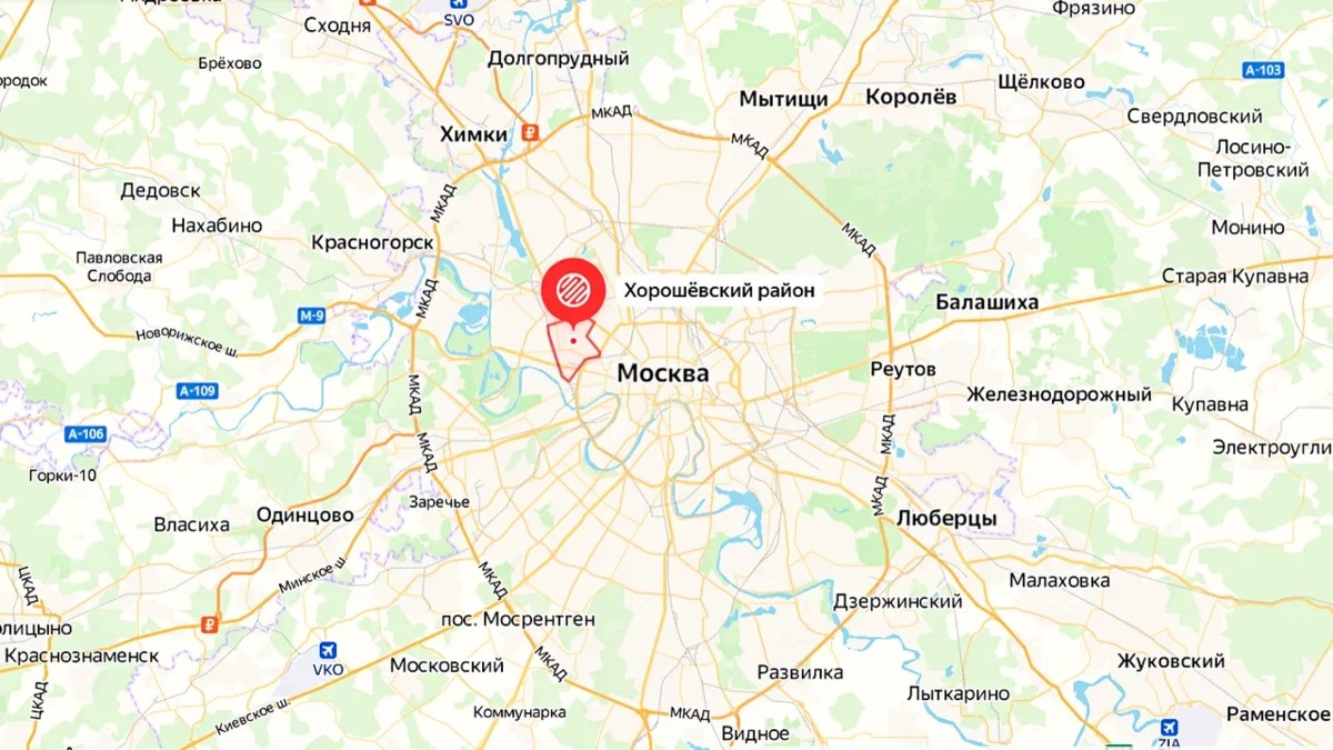 Карта москвы хорошевский район