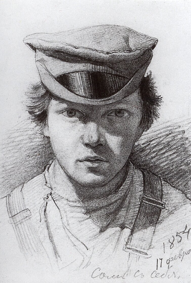 Иван Шишкин. Автопортрет, 1854 г.  Источник изображения wikimedia.commons
