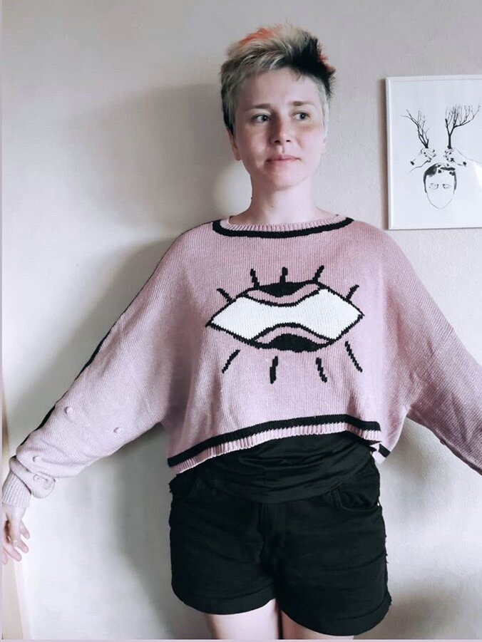 Окончательный вид джемпера. Фото Лены @korol_yok