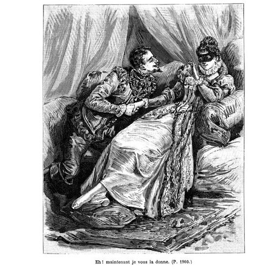 Диана и герцог Анжуйский, иллюстрация к роману "Сорок пять"