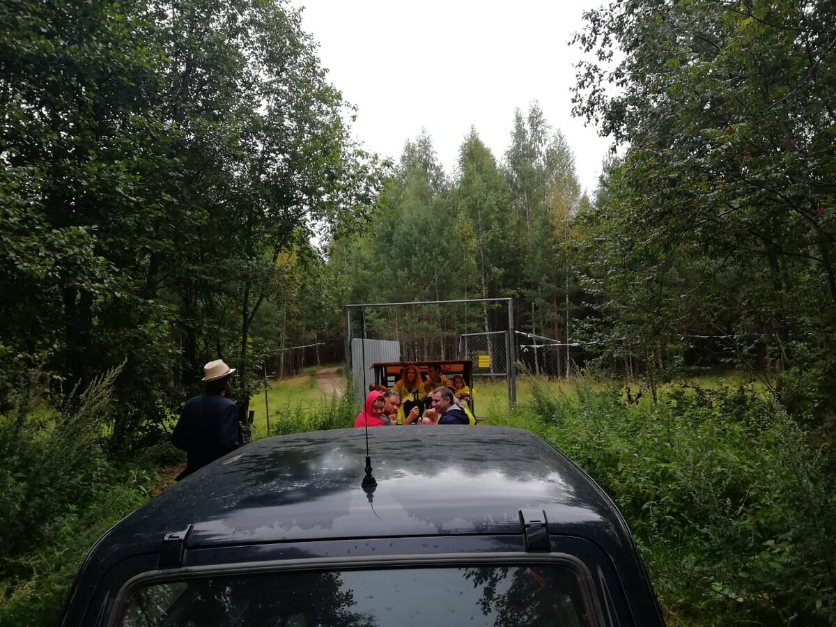 Заезжаем на территорию как в Парке Юрского периода (ни одна коза не пострадала, если вы понимаете о чем я)