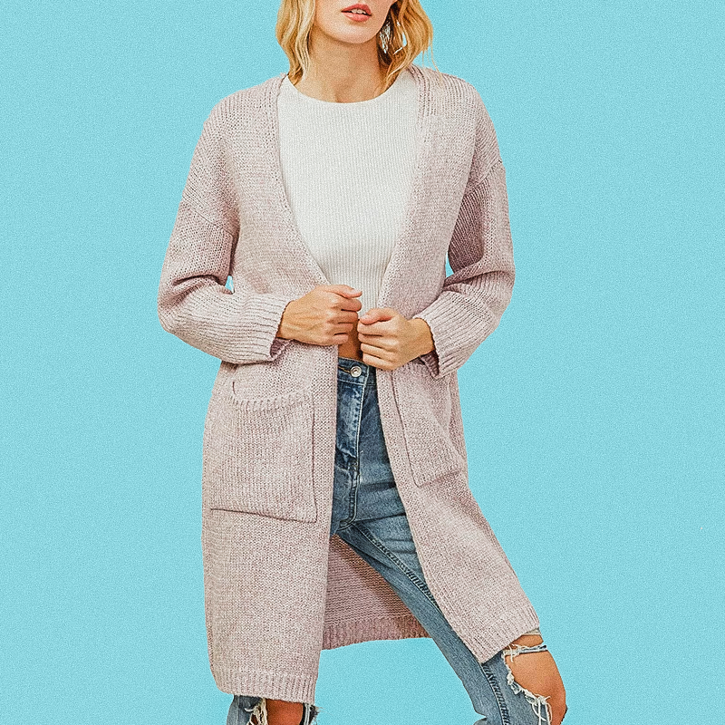 Кардиган с очень красивой спинкой: вид спереди