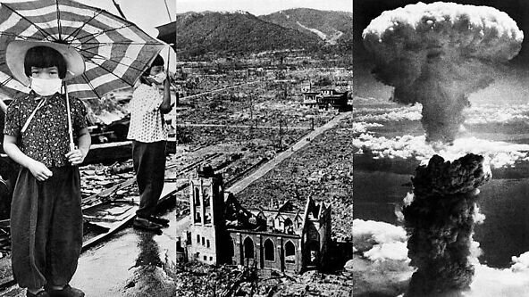 Хиросима и Нагасаки после того, как ВВС США сбросили атомные бомбы.
