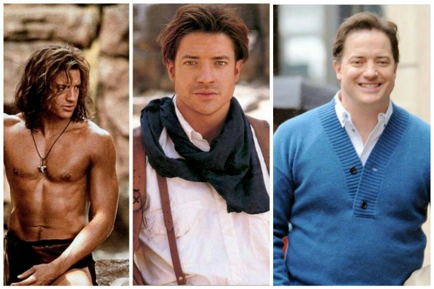 Брендан Фрейзер тогда и сейчас.