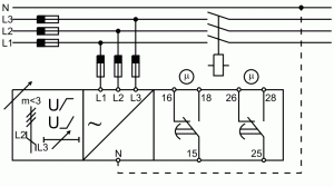 Схема подключения реле контроля напряжения от Carlo Gavazzi