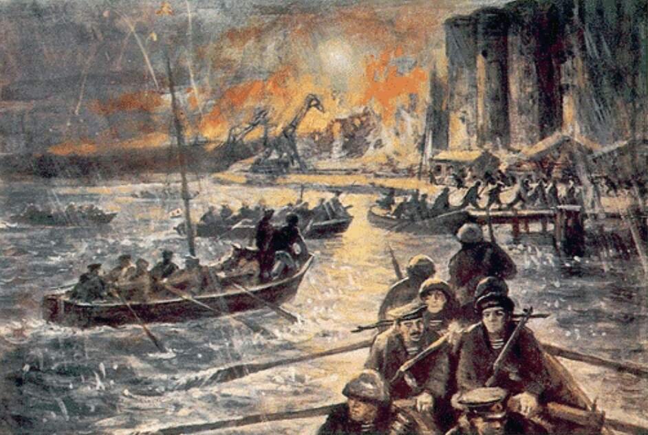Так увидел высадку десанта художник В.А. Печатин.