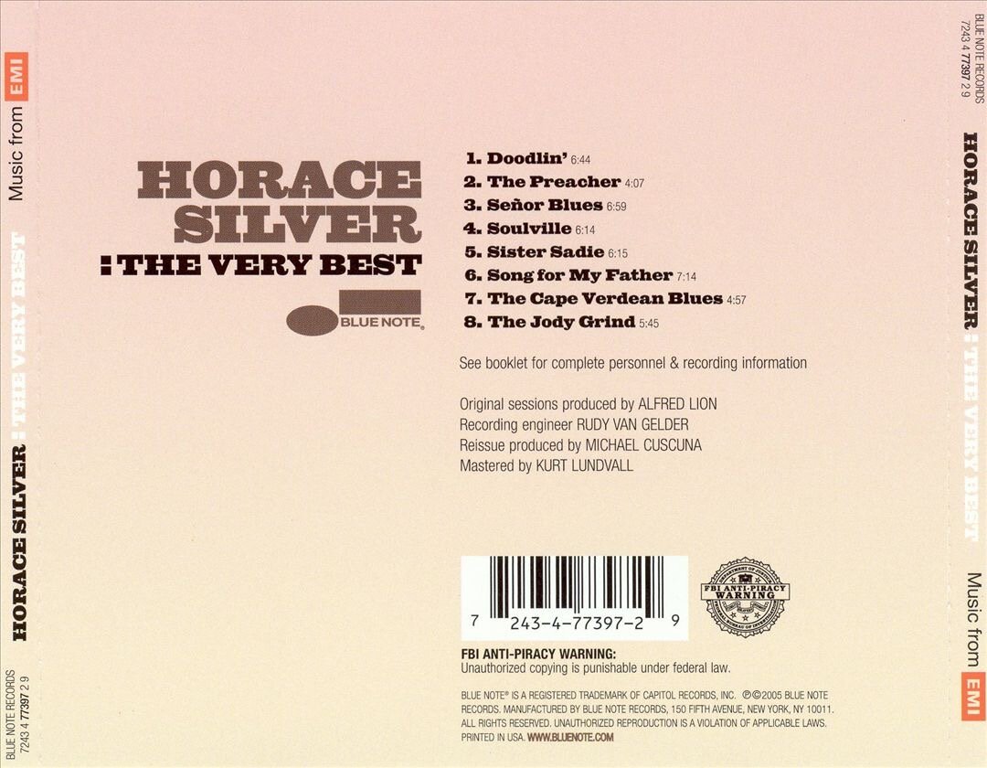 Horace Silver – The Very Best (back cover)