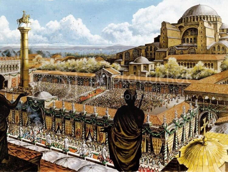 Статья иллюстрирована видами Константинополя VI-VII вв. 