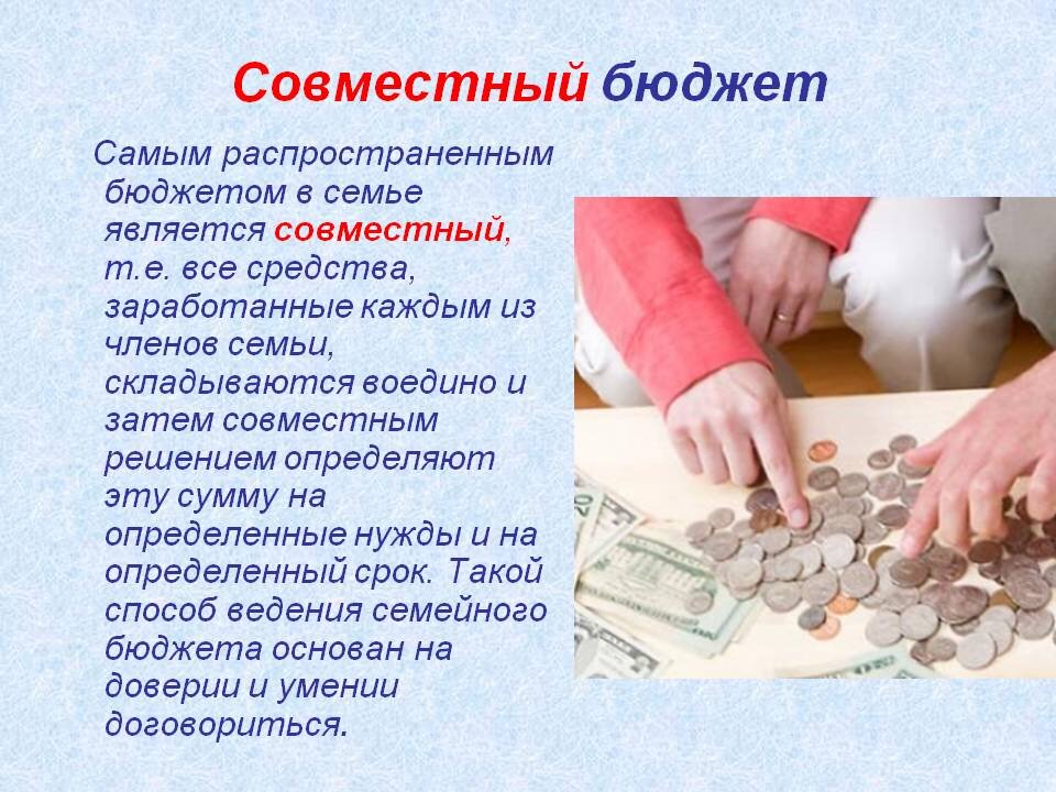 Типы семейного бюджета картинки