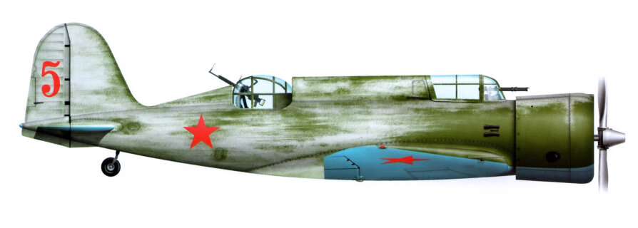 Рисунок самолета Р-10. (Автор А. Чечин).  