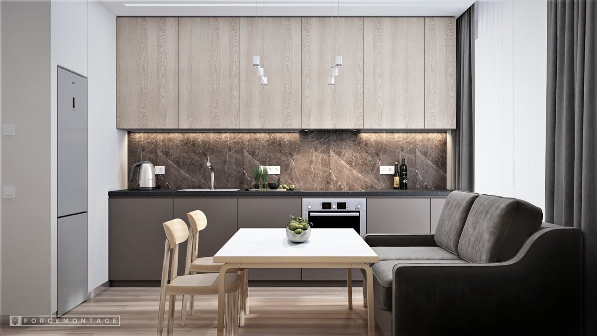 Кухня-столовая, проект для ЖК Рождественский