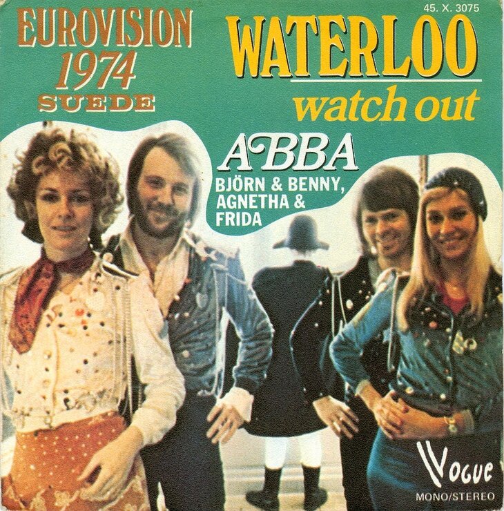 Обложка французского сингла "Waterloo" шведской поп-группы ABBA