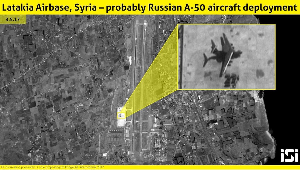 А-50 в Сирии. автор: https://ruskline.ru/politnews/2017/maj/08/izrailskie_sputniki_snyali_rossijskij_a50_na_aviabaze_v_sirii