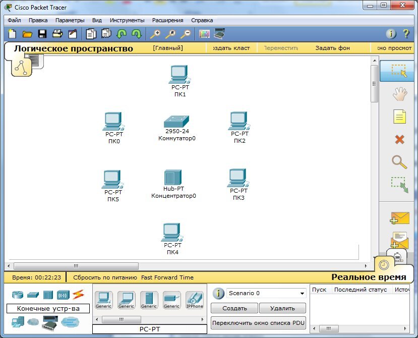 Packet tracer разработка и реализация схемы адресации vlsm режим симуляции физического оборудования