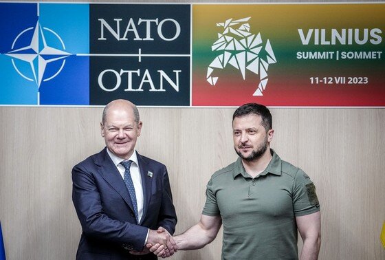    Олаф Шольц и Владимир Зеленский