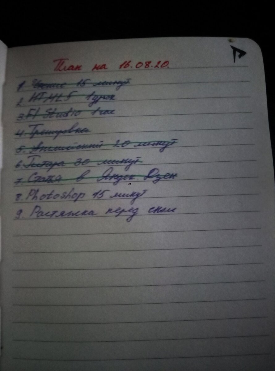 Моё расписание дня