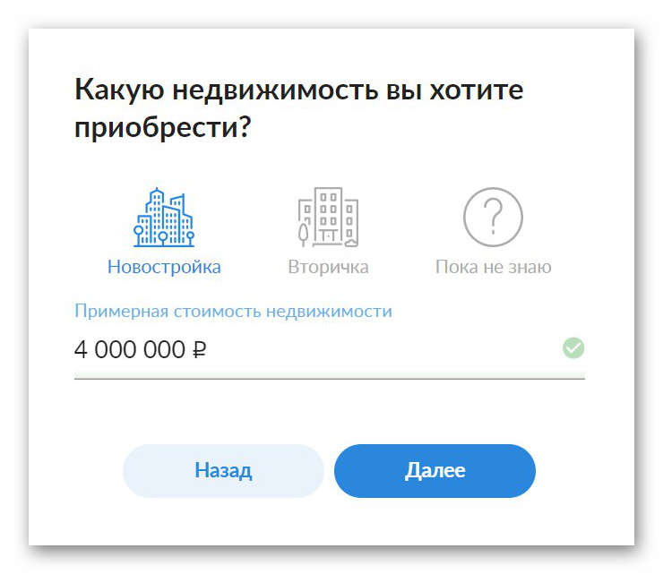 2. Заполните анкету для заявки на ипотеку: введите сведения о себе, своей работе и недвижимости, которую собираетесь купить. На это понадобится максимум 10 минут