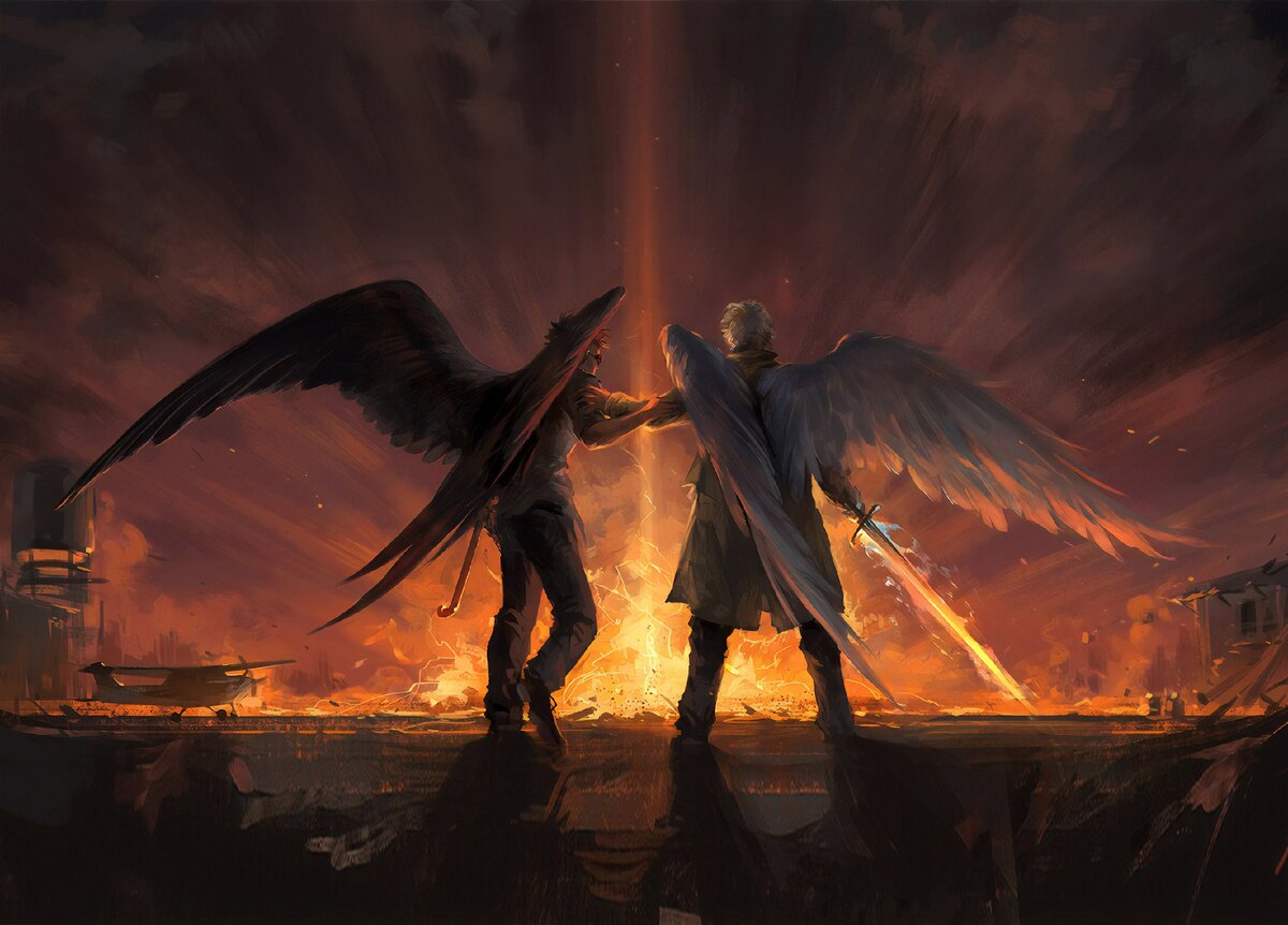 Фан-арт к сериалу «Благие знамения»