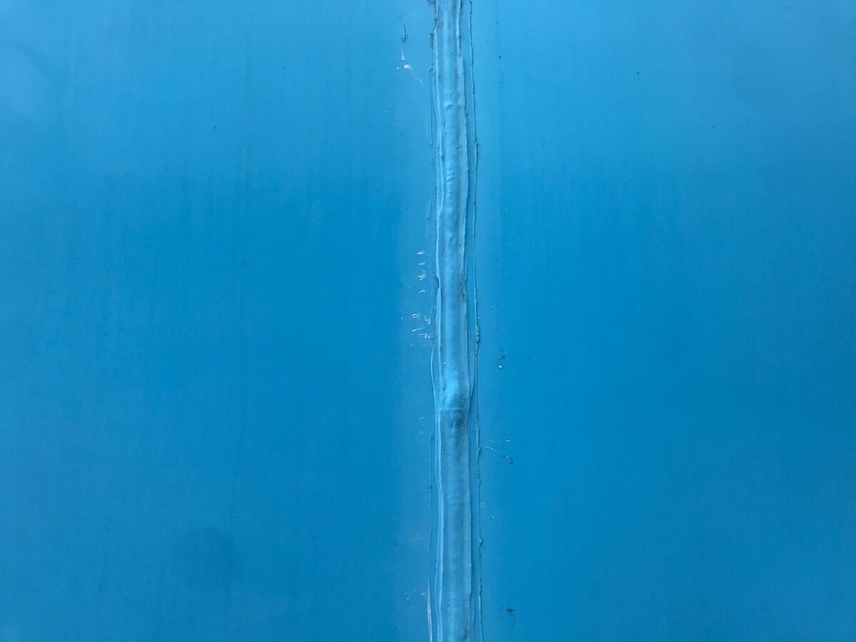 Так выглядит шов после попытки сварки полипропилена 