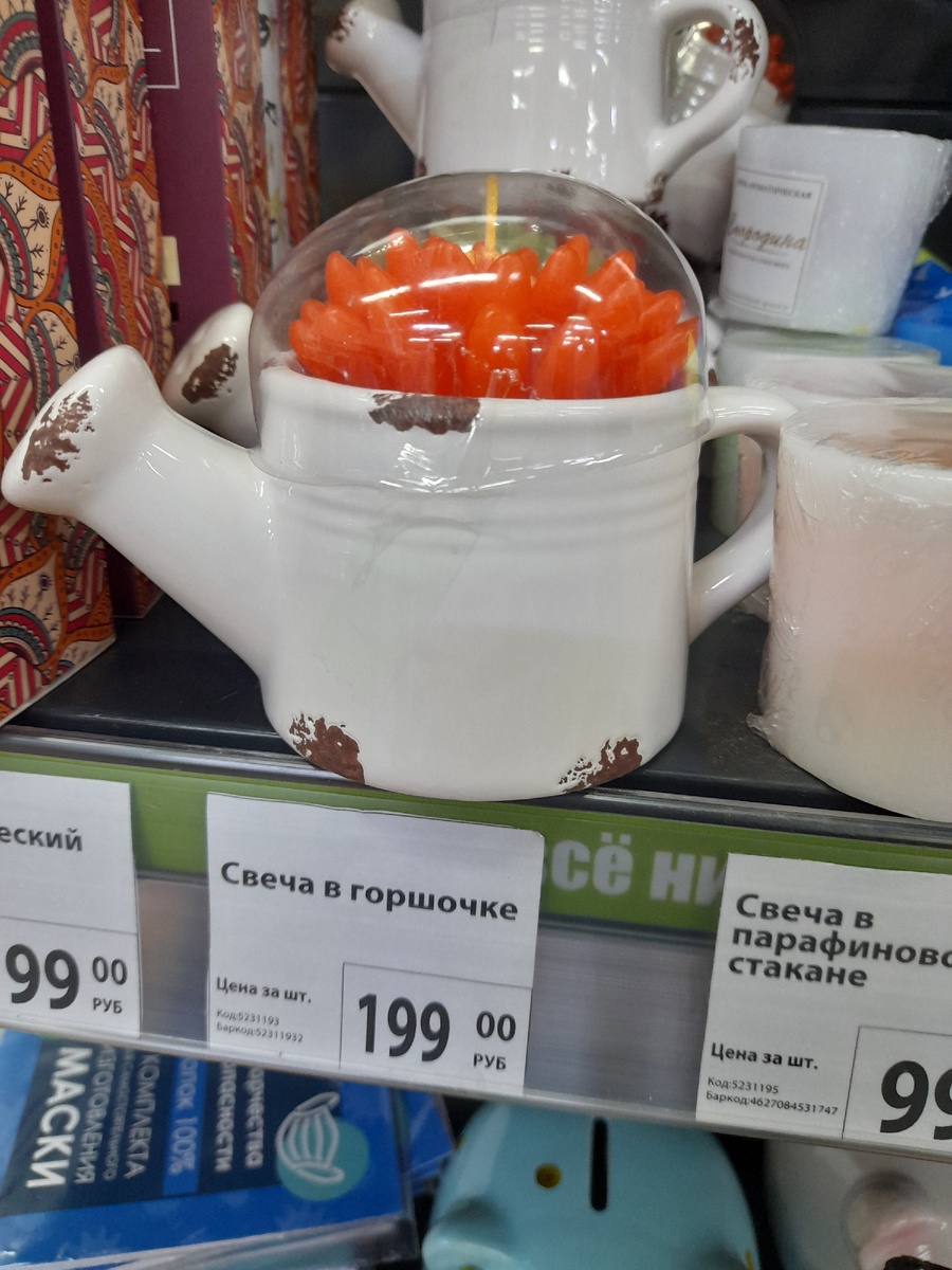 Свеча в горшочке.