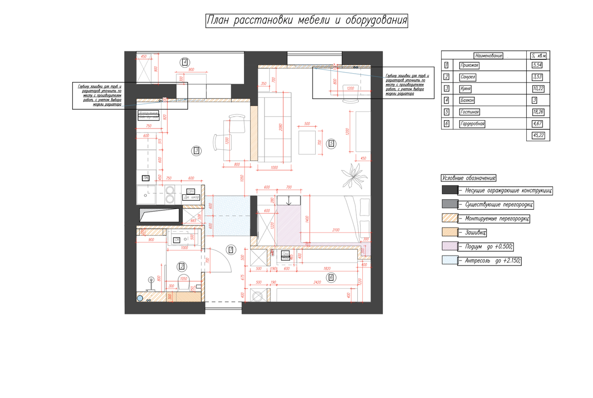 план расстановки мебели