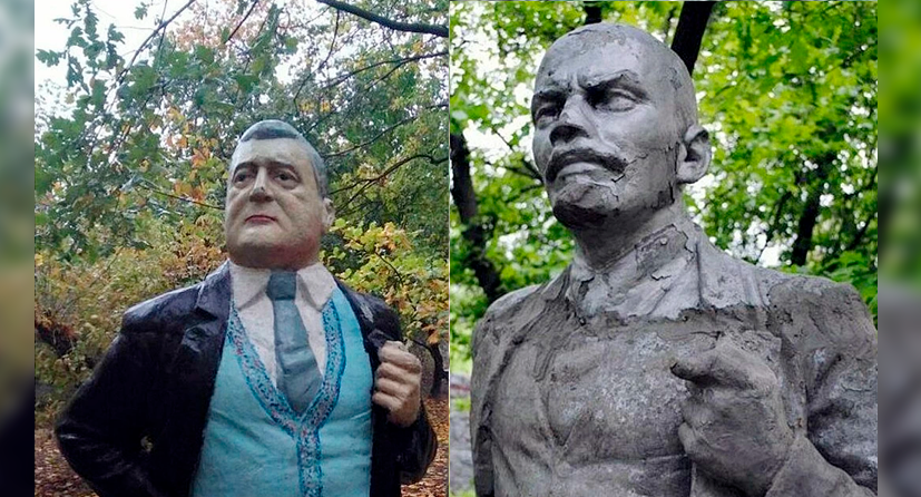 «Мистика да и только»: Возведенный фанатами памятник Порошенко, «предсказал будущее»