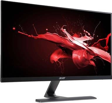 4Acer Nitro RG240Ybmiix
10 500 ₽

В сегменте 24-дюймовых мониторов для компьютера отличное решение предложила компания Acer – Nitro RG240Ybmiix. Невзирая на тот факт, что модель работает на IPS-матрице, время отклика соизмеримо с игровыми моделями. Это отличный показатель. Вдобавок, устройство привлекает стильным дизайном с тонкой рамкой ZeroFrame и лояльной стоимостью. Разрешение 1920x1080 пикселей. Реализована поддержка технологии Visual Response Boost. К числу сильных сторон аппарата стоит, учитывая цену, необходимо отнести увеличенную частоту обновления до 75 Гц и значения цветового охвата – 72% по модели NTSC. Вместе с тем, аппарат получил поддержку FreeSync, что гарантирует плавность динамичных сцен. К достоинствам стоит отнести наличие T-образной подставки, а также оптимальный набор портов, включая VGA, HDMI. Минус в том, что динамики по 2 Вт слишком тихие.
+Плюсы
частота обновления;
цветовой охват;
хорошая сборка;
скорость отклика;
удобная подставка.

-Минусы
тихие динамики.

