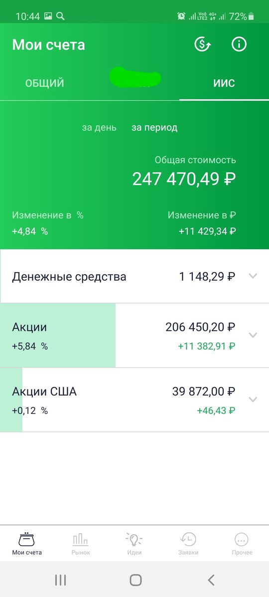 Скрин из личного кабинета сбербанк инвестор