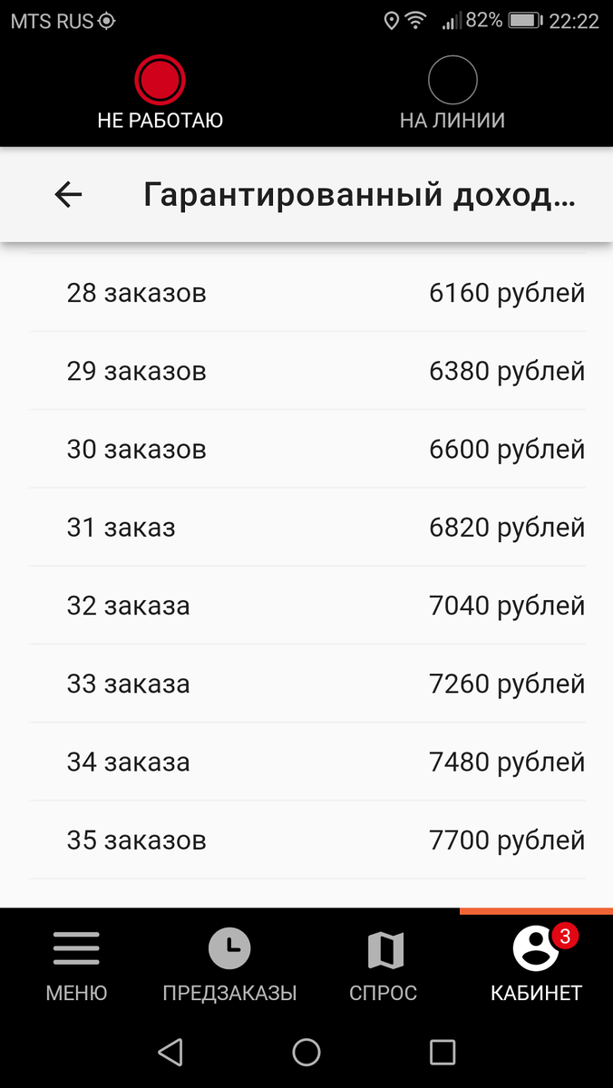 Скриншот из программы Ситимобил