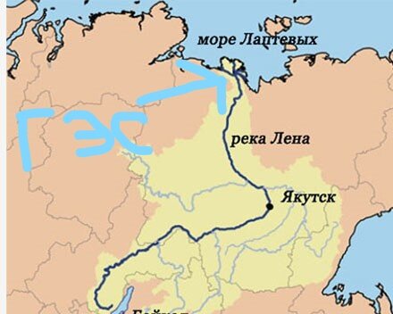 место строительства ГЭС на реке Лена