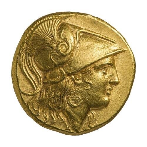 Золотой статер с профилем Александра Македонского, IV в. до н.э.