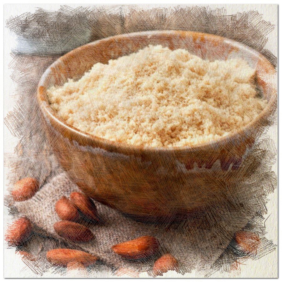 Миндальная мука в тарелке