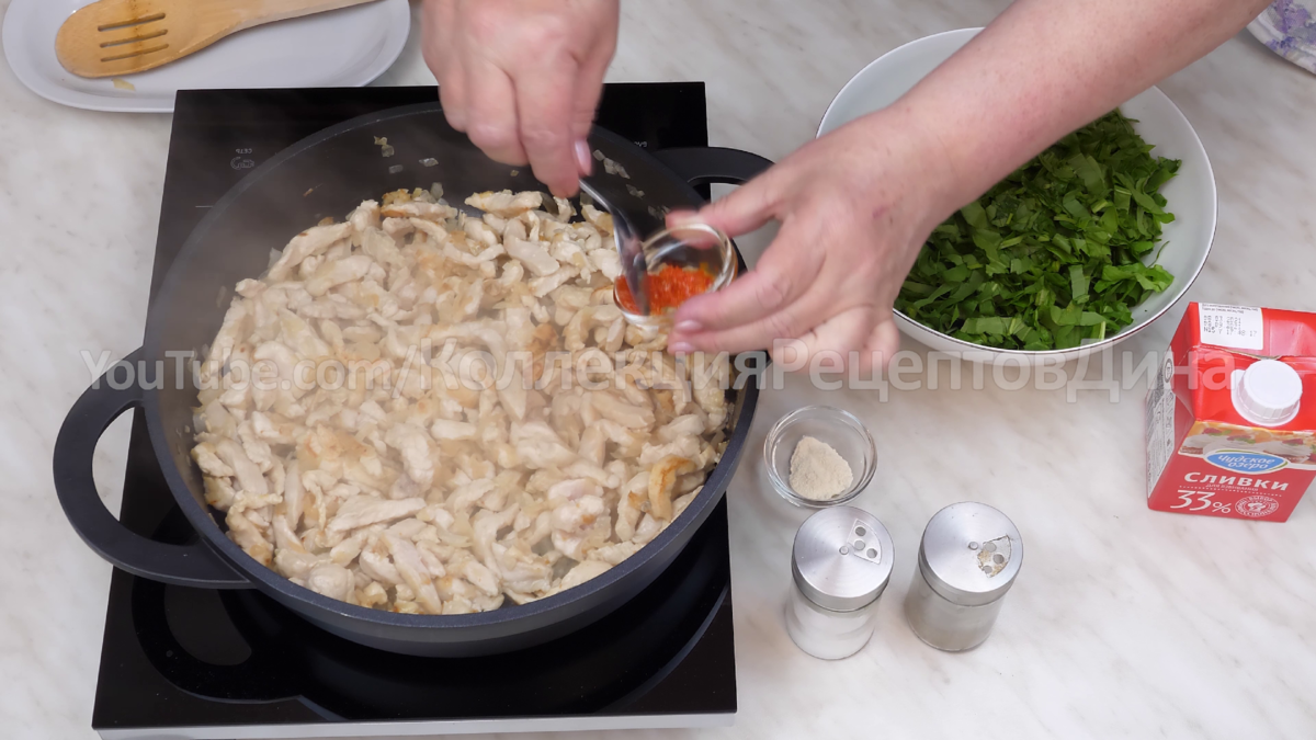 Намного вкуснее обычных макарон! Паста лингвини с курицей и шпинатом в  сливочном соусе! | Дина, Коллекция Рецептов | Дзен