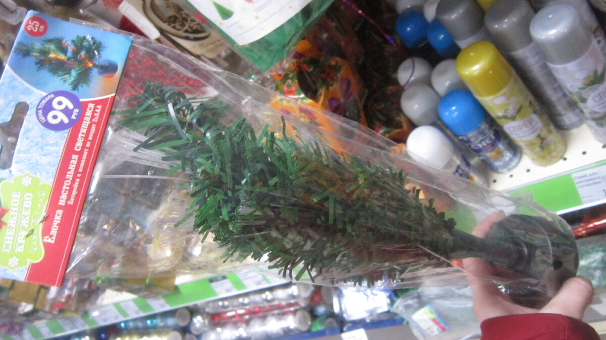 Магазин Fix Price. Елочка настольная светящаяся. Цена: 99 рублей