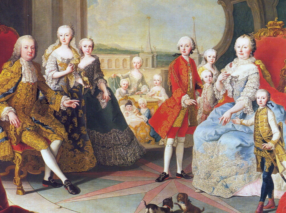 Мария-Терезия Австрийская и Франц I с детьми, худ. Мартин ван Мейтенс