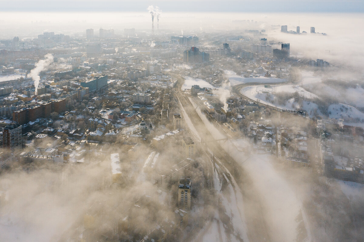 туман в Нижнем Новгороде 