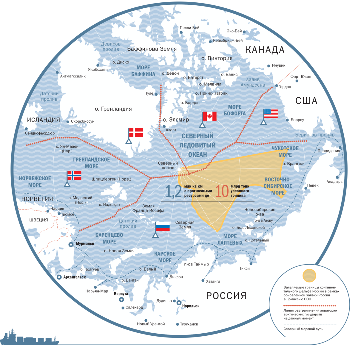 Карта арктики россии